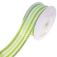 Homeford Colorful RIC Rac Printed Wired Ribbon, 1-1/2-Inch, 10-Yard (Green)