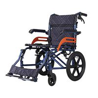 FXNN Transport Wheelchair Hand Push Wheelchair - Care Brake + Hand Brake Adjustable Armrest Foldable Aluminum Alloy Elderly Disabled Wheelchair Walker (Color : Black)