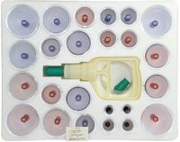 Kangzhu 24-Cups Biomagnetic Chinese Cupping Therapy Set Traditional Chinese Massage Medical Cupping Set Suction Acupuncture 1set