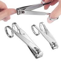 Nail Clippers, EZ Comfort Grip Nail Clipper, Sharp Stainless Steel Blade Toenail Clippers Set of 2 (Small and Large)