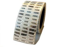 1,000 Silver Hologram Numbered TamperMax Tamper Evident Security Label Holographic Seal Sticker, Size 0.75" x 0.25" (19mm x 6mm).