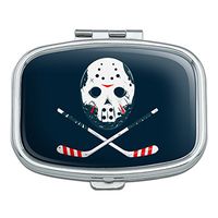 Hockey Mask Skull Crossbones Stick Rectangle Pill Case Trinket Gift Box