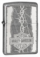 Zippo Harley-Davidson Barb Wire Antique Silver Pocket Lighter