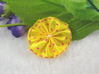 50pcs Polyester with a Ribbon Plus Point 1.5"Flower Appliques Bow (Yellow)