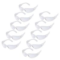 BISON LIFE Safety Glasses, One Size, Clear Protective Polycarbonate Lens, 12 per Box (1 box)