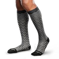 Core-Spun 20-30mmHg Moderate Graduated Compression Support Trendsetter Knee High Socks (Black & Grey, Small)