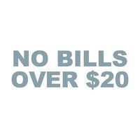 Wild Dingos LLC No Bills Over $20 Business Vinyl Decal Sticker Silver