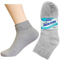 3 Pair Diabetic Ankle Circulatory Socks Health Support Mens Fit Grey Size 9-11