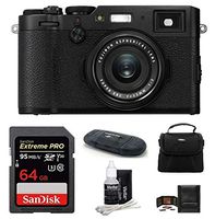 Fujifilm X100F Digital Camera (Black) Bundle Includes: 64GB Extreme PRO SDXC Memory Card + Camera Bag + More