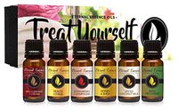 Treat Yourself - Gift Set of 6 Premium Fragrance Oils - Red Currant & Cream, Strawberry Champagne, Spiced Coconut Milk, Peach Citrus, Honey & Shea, Basil Nectarine