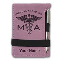 Mini Notepad, MA Medical Assistant, Personalized Engraving Included (Pink)