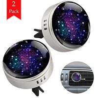 Mermaid Princess Car Aromatherapy Essential Oil Diffuser Crystal Glass Air Freshener Vent Clip Locket with 4 Refill Pads Silver metal Car Diffuser for Aromatherapy 34mm