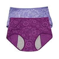 Youc-US Women Menstrual Period Panties Menstrual Underwear Jacquard Easy Clean Panties US Size XXS-4XL/11 Blue Purple