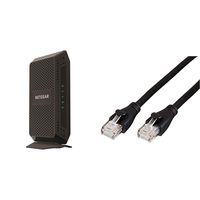 NETGEAR CM600 (24x8) DOCSIS 3.0 Cable Modem. Max Download speeds of 960Mbps. Certified for XFINITY by Comcast & AmazonBasics RJ45 Cat-6 Ethernet Patch Internet Cable - 5 Feet (1.5 Meters)
