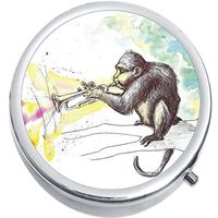 Monkey Trumpet Music Medicine Vitamin Pill Box
