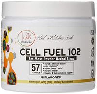 Cell Fuel 102: Organic Sea Moss/Irish Moss, Bladderwrack & Burdock Root Powder Herbal Blend - Dr. Sebi Inspired, Vitamins A, C, B12, Selenium & Zinc-Thyroid & Immunity Support - (8oz)
