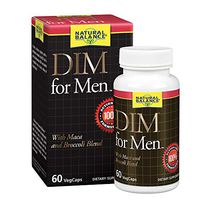 Natural Balance DIM for Men | Hormone Balance Supplement for Energy, Vitality & Mood Support | With Maca & Broccoli Extract | 60 VegCaps, 60 Servings