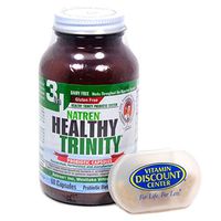 Bundle: 1 Healthy Trinity by Natren - 60 Capsules Probiotics and 1 Pill Box with Cold Shipping Included
