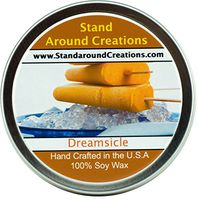 Premium 100% All Natural Soy Wax Aromatherapy Candle - 8 oz Tin Dreamsicle: Vibrant orange citrus and heartwarming vanilla blended together in a sweet scented dream.