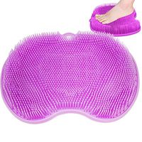 Shower Foot Scrubber Massager Cleaner,Wash Foot Bath Massage Cushion Bathroom Suction Cup Silicone Non-Slip Massage Pad- Improves Foot Circulation & Reduce Foot Pain 12 * 9 in (Purple)