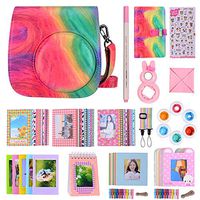 Bsuuy Instax Mini 9 Camera Accessories Bundles Compatible with FujiFilm Instax Mini 9 Mini 8 Mini 8+ Camera with Mini 9 Case, Six Color Filters,Rainbow Shoulder Strap etc.（Oil Paint 14Items）
