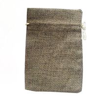 LEORX 10pcs Drawstring Linen Jute Bag Wedding Favor Gift Candy Bag (Brown)