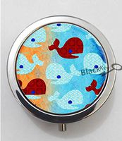 BlackKey Animal Whale Pattern 3-Compartment Decorative Pocket Gift Box Case Organizer for Pill, Color 1 -663