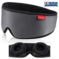 LYLFL Sleep Mask, Updated 2020 Version 100% Blackout Sleep Eye Mask, Adjustable Eye Cups & Zero Eye Pressure, Possible Sleep Guaranteed-Soft Comfortable and Breathable Night Blindfold for Travel,Nap