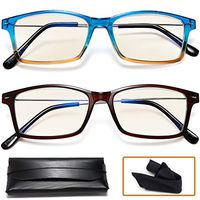 Reading Glasses Blue Light Blocking - 2 Pairs Magnification Readers for Men and Women +2.0 Quality Glare Blocking Computer Eyeglass