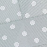 3/8" Grosgrain Ribbon White Dots 007 Grey 25yd