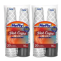 Disposable Coffee Cups with Lids - 16 Ounce, 20 Count (2 Pack)