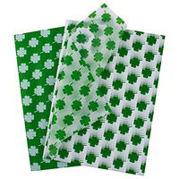 WRAPAHOLIC Gift Wrappping Tissue Paper - 40 Sheets St. Patrick Green Clover Set Gift Wrap Paper Bulk for Packing, DIY Crafts - 19.7x27.5 inch