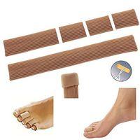 Open Toe Tubes Gel Lined Fabric Sleeve Protectors Finger Toe Pain Relief to Prevent Corns, Calluses and Blisters- 2 Pack of 12” Sleeves (Small 1/2" Diameter)