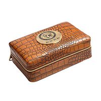 Humidors Cigar Box Cigar moisturizing Tube Cigar Leather case Travel Portable humidifier Cedar Wood Protective Sheet Zipper Closure (Color : Black, Size : 20.86.313.5cm)