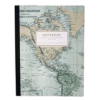 World Map Themed Lined Novelty Notebook 7.5" x 9.75"