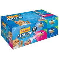 "Friskies Pate Wet Cat Food Variety Pack, Seafood Favorites - (32) 5.5 oz. Cans"