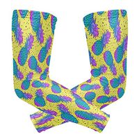 Large Watercolor Pineapple Party Unisex Arm Sleeve,UV Protection Arm Compression Sleeve, Skin Protection Sport Arm Cooler Sleeve for Running Hiking Jogging Motorcycling Climbing Camping