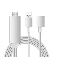 Rumfo MHL USB to HDMI Cable Digital Audio 1080P HDTV AV Adapter Plug and Play HD 1080P Miracast AirPlay Mirroring Adapter for iPhone 7/7 Plus/6S/6S Plus, Samsung Galaxy S3 S4 S5 S6 Note 4 5 (Silver)