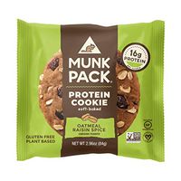 Munk Pack Oatmeal Raisin Spice Protein Cookie with 18 Grams of Protein | Soft Baked | Vegan | Gluten, Dairy and Soy Free | 6 Pack
