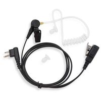 TENQ Advanced Nipple Covert Acoustic Tube Bodyguard FBI Earpiece Headset Mic PTT for Motorola Two Way Radio Walkie Talkie 2pin
