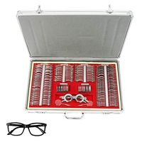 266 Lens Case,266 Optical Trial Lens Set Metal Rim Aluminum Optometry Case Free Frame Us Kits 266Pcs Rims in Case+ Gift Leather