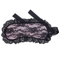TiaoBug Women Lingerie Lace Blindfold Eye Mask Band Blinder Fancy Costume with Ribbon Ties (Pink)
