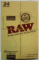 24 Rolling Paper Raw Connoisseur King Size Slim Plus Tips 1 1/4 size Full Box