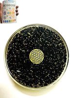 Black Tourmaline Chakra Gemstone Orgone Tea Coaster Mixed Gemstone orgone Tea Coaster 7 Chakra Stone EMF Protection Neutral-Space Super-Cell Geometry Plates Powerforms Harmonious Resonance Energized