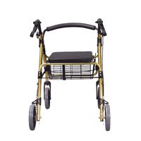 EGCLJ Adjustable 4 Wheel Rollator Walker with Padded Seat, Lockable Brakes, Ergonomic Handles, and Shopping Basket, Limited Mobility Aid