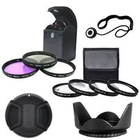 72mm 4 piece high definition Close-Up filter set - 72mm Multi-Coated 3 Piece Filter Kit (UV-CPL-FLD) - Snap-On Lens Cap - Lens Cap Keeper - Xit XT62HLH 72mm Hard Tulip Shaped Lens Hood (Black)