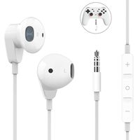 Geekria 3.5MM Gaming Earphones for Google Stadia, PS4, New Xbox One, Laptop, Tablet, PC, Mobile Phones, Earbuds with Microphone and Volume-Control, HiFi Stereo Headphones. (White)