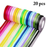 JUSTDOLIFE 20 Rolls 24 Yards Satin Ribbon Multi-Purpose Gift Wrapping Ribbon Crafts Ribbon
