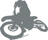 hBARSCI Motocross Vinyl Decal - 5 Inches - for Cars, Trucks, Windows, Laptops, Tablets, Outdoor-Grade 2.5mil Thick Vinyl - Gray