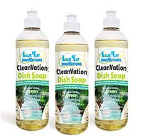 CleanVation™ Premium Biodegradable Green Liquid Dish Soap 3 Pack (Concentrated Eco-Friendly Grease Fighting Liquid Dish Soap 16 oz) - IslandBreeze